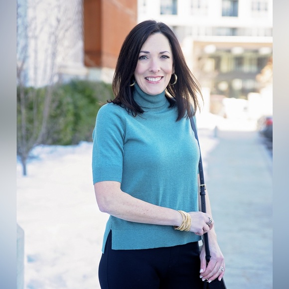 Everlane Merino Wool Short Sleeve Turtleneck Shirt Tee Sweater - Picture 3 of 11